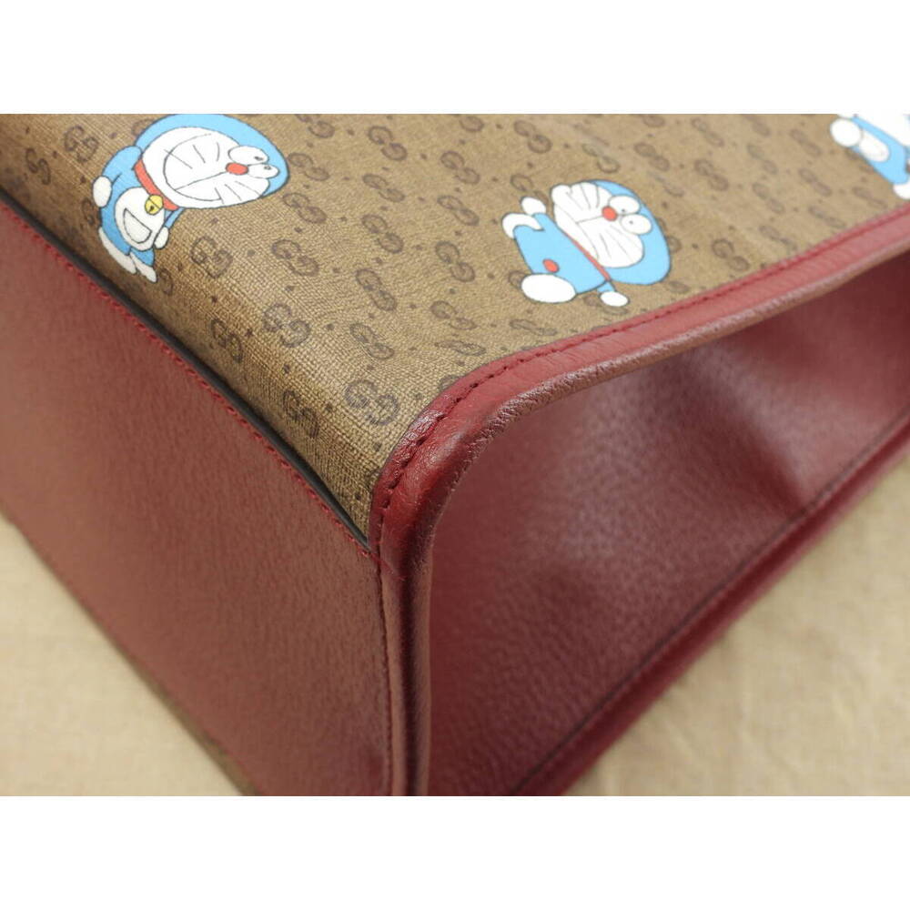 Gucci tote bag Doraemon GG brown red handbag shoulder - Picture 6 of 10